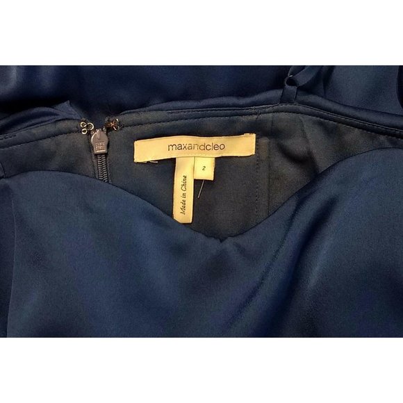 Max‎ and Cleo Spaghetti strap faux wrap around dark blue formal dress size 2 - Picture 4 of 5